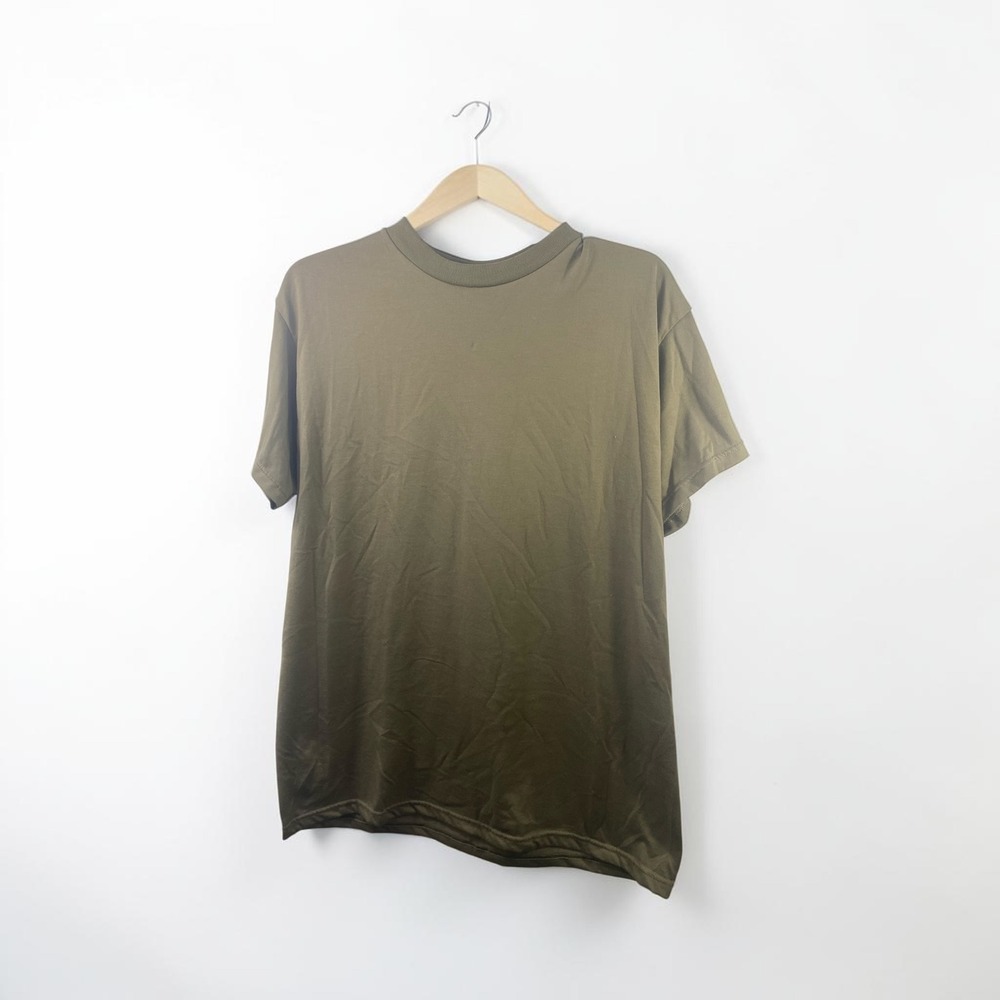 Mens Short Sleeve Crewneck T-Shirt Olive Brown Coyote Performance Basic Size M